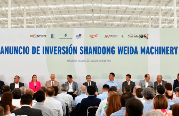 Empresa china Shandong Weida Machinery anuncia inversión de 15 millones de dólares en Coahuila