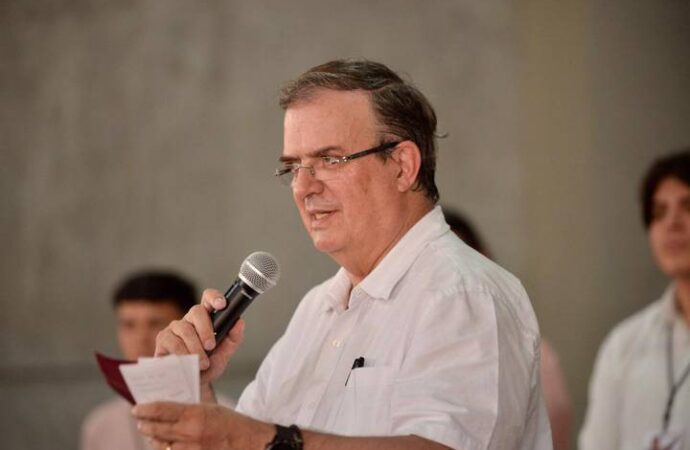 Marcelo Ebrard en SLP, habla sobre salud, escasez agua y relación con EUA