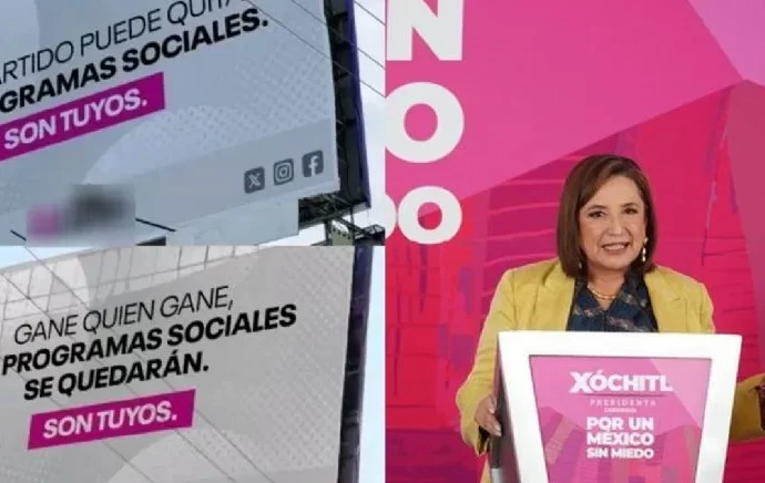 Xóchitl Gálvez  usa el logo del INE en su propaganda y confunde a la ciudadanía